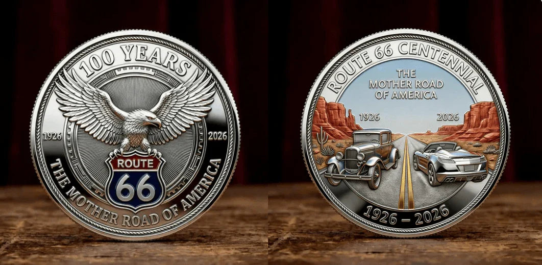 🏆NEW YEAR 60% OFF - Route 66 Freedom Commemorative Medallion 🪙🛣️🦅