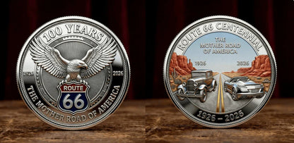 🏆NEW YEAR 60% OFF - Route 66 Freedom Commemorative Medallion 🪙🛣️🦅
