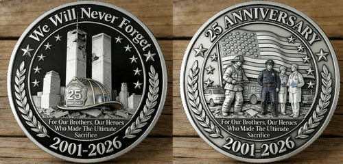 🏆New Year 60% OFF - 🚒 9/11 Memorial Collectible Coin – 25th Anniversary & Mayer Fire Department ✨